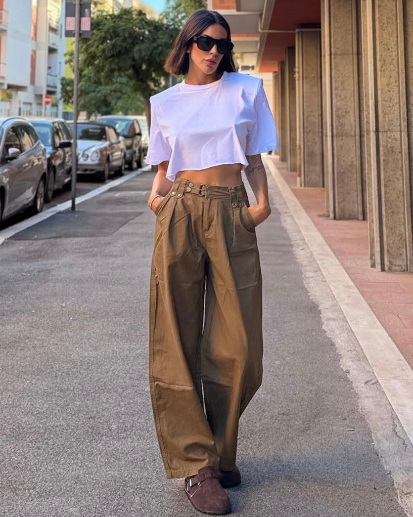 Maglia crop Spalline #906